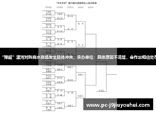 “豫超”漯河对阵商水赛场发生肢体冲突，承办单位：具体原因不清楚，会作出相应处罚